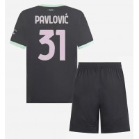 AC Milan Strahinja Pavlovic #31 Rezervni Dres za djecu 2024-25 Kratak Rukav (+ Kratke hlače)